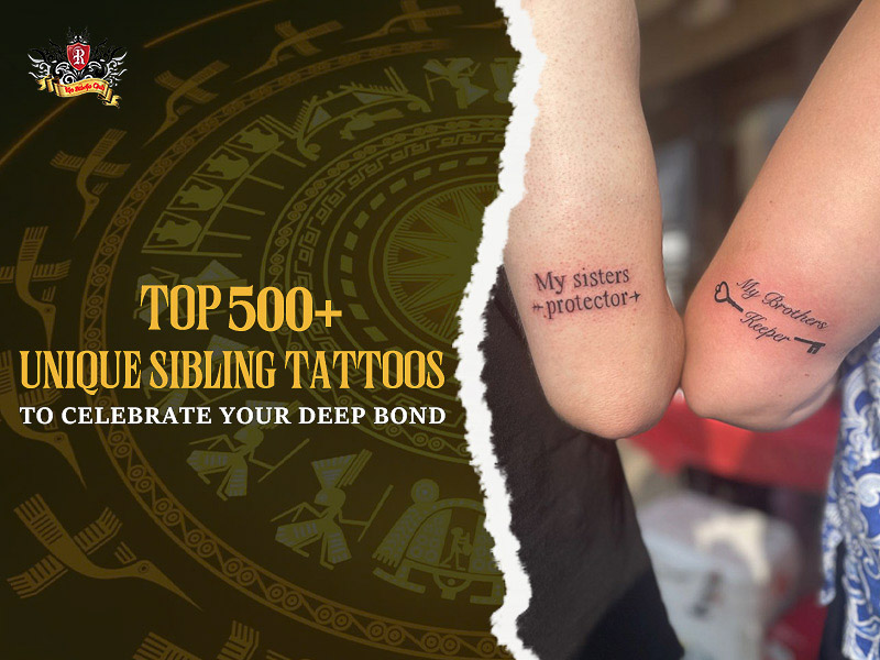 Close-up of matching sibling tattoos on arms showing deep bond.