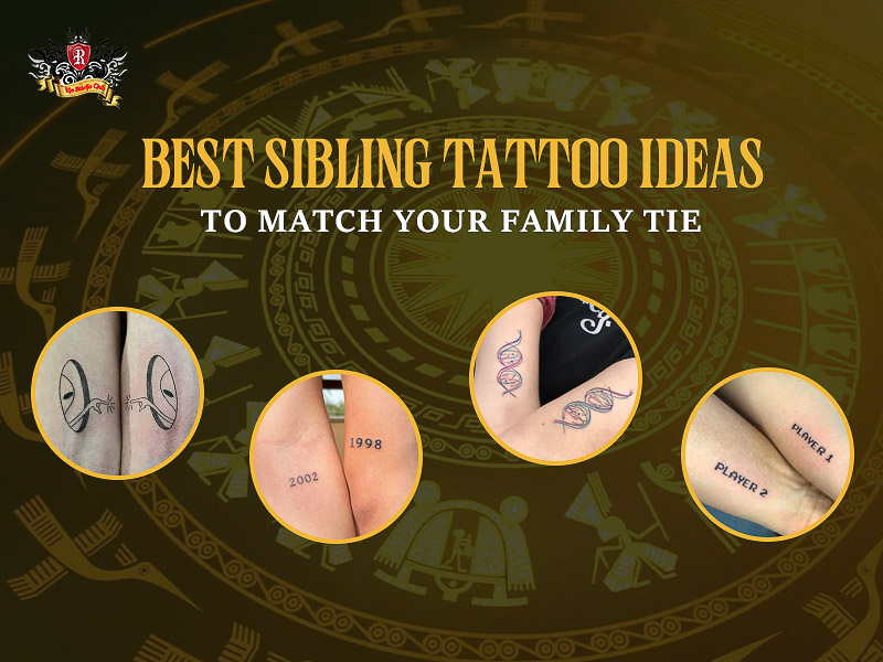 Diverse styles of Sibling Tattoos: Minimal, funny, numeric, and watercolor.