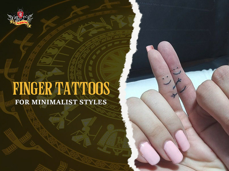 Minimalist miniature symbol Sibling Tattoos on fingers.