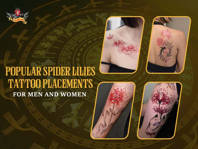 Popular placements for a spider lily tattoo on arm and leg