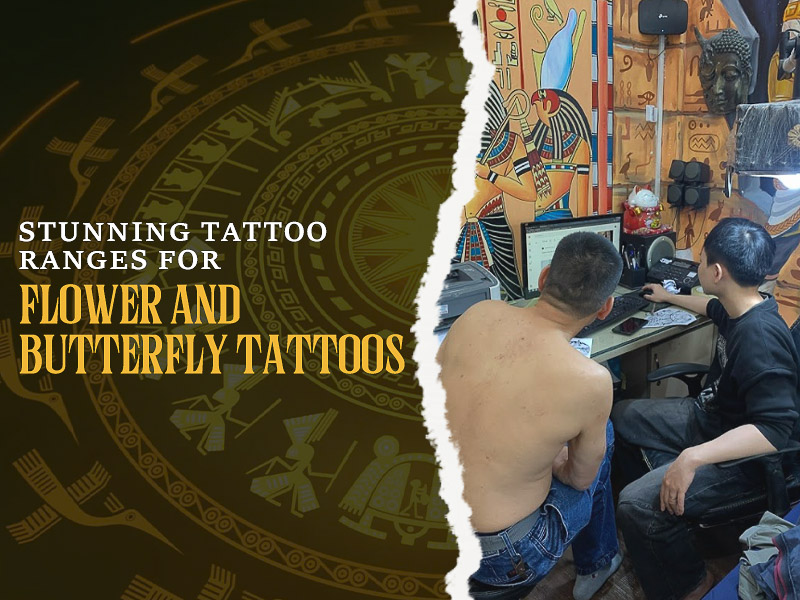 Professional pricing for custom flower and butterfly tattoo.