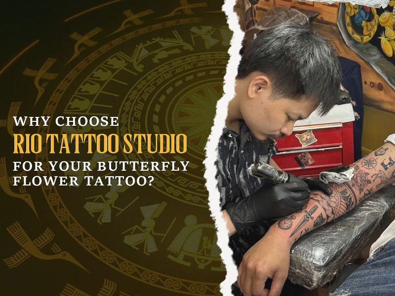 Professional studio for your flower and butterfly tattoo.