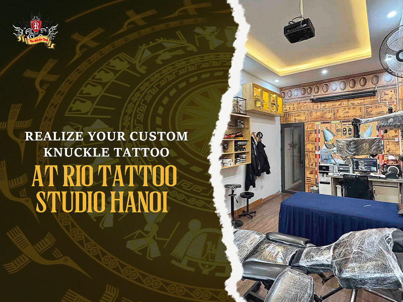 Professional studio for custom tattoos on knuckles.