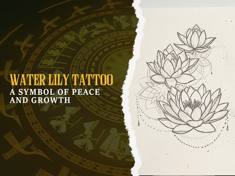 Water lily tattoo sketch: Symbol of peace.