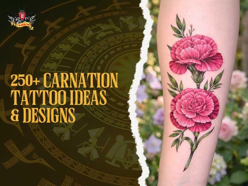 Elegant carnation flower tattoo design sketched beautifully on the arm at Rio Tattoo Studio.