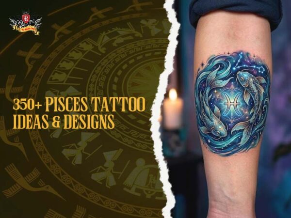 a stunning pisces tattoo design with artistic zodiac elements.