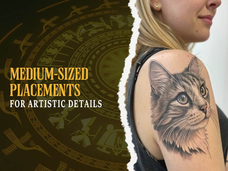 Detailed medium-sized black cat tattoo art.