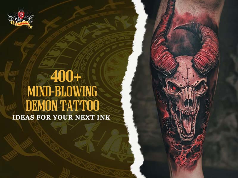 A large and colorful realistic demon tattoo on a man at Rio Tattoo Studio.