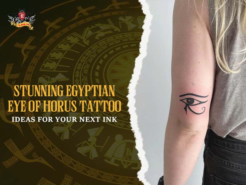 Stunning Egyptian eye of Horus tattoo ideas showcased on a client at Rio Tattoo Studio.