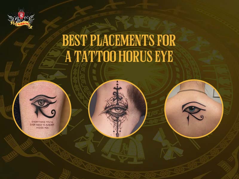 Best placements for an eye of Horus tattoo on the forearm, neck, and back for men and women at Rio Tattoo Studio.