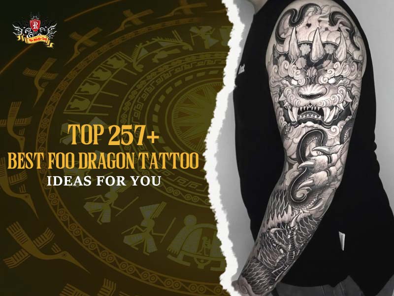 Sharp modern foo dragon tattoo freshly completed on a client at Rio Tattoo Studio.