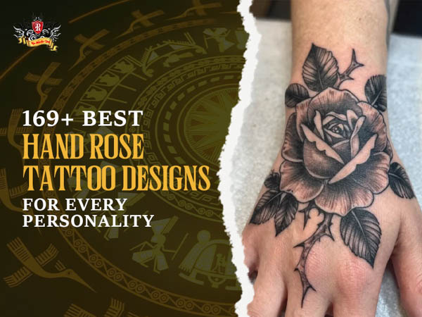 High-quality close-up of an extremely detailed hand rose tattoo crafted at Rio Tattoo Studio.