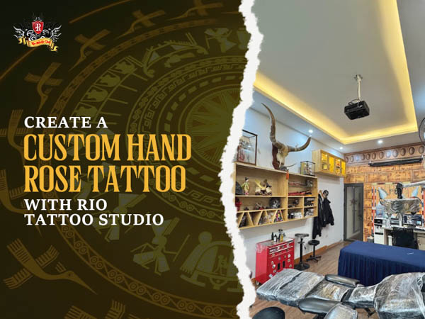 Luxurious and bright workspace at Rio Tattoo Studio for creating a custom hand rose tattoo.