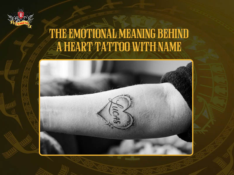 Black and grey peeling heart with name tattoo for family with emotional meaning text overlay at Rio Tattoo Studio.