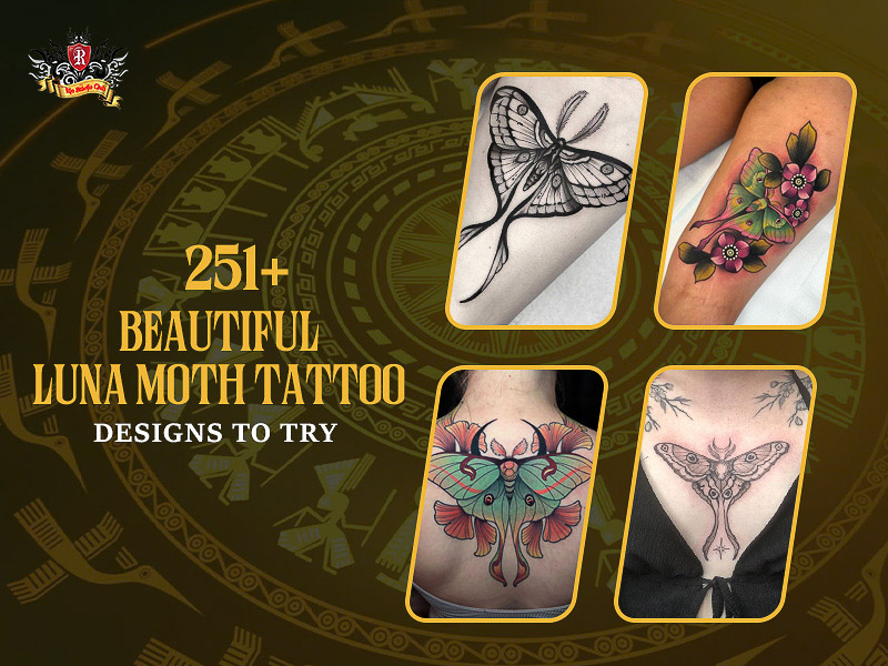 Beautiful luna moth tattoo design ideas.
