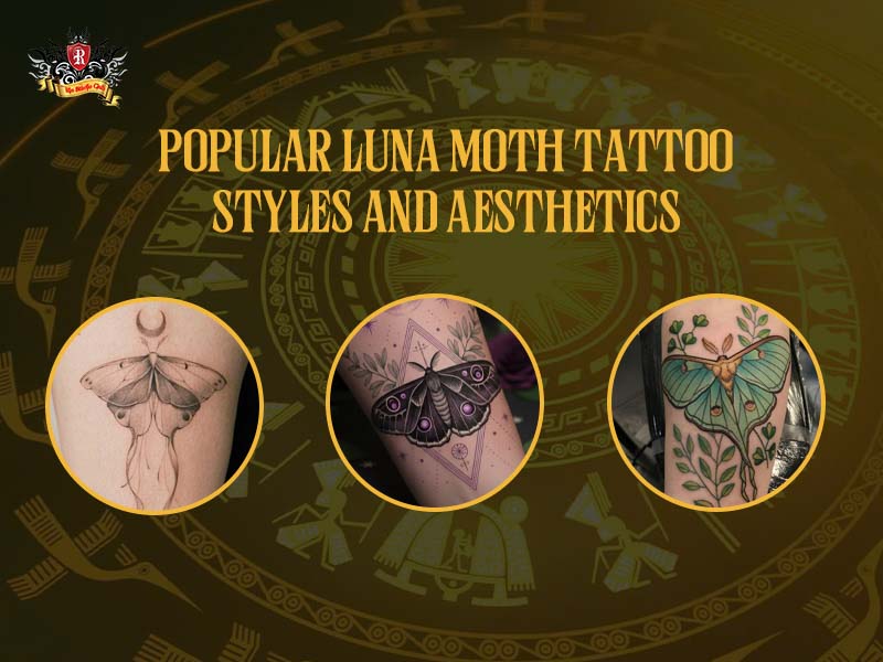 Popular styles of luna moth tattoo art.