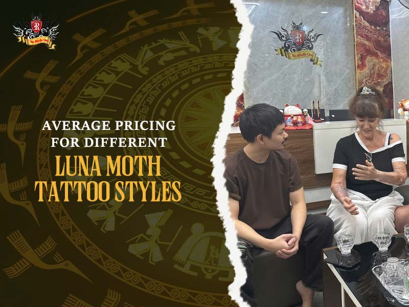 Professional consultation for luna moth tattoo.