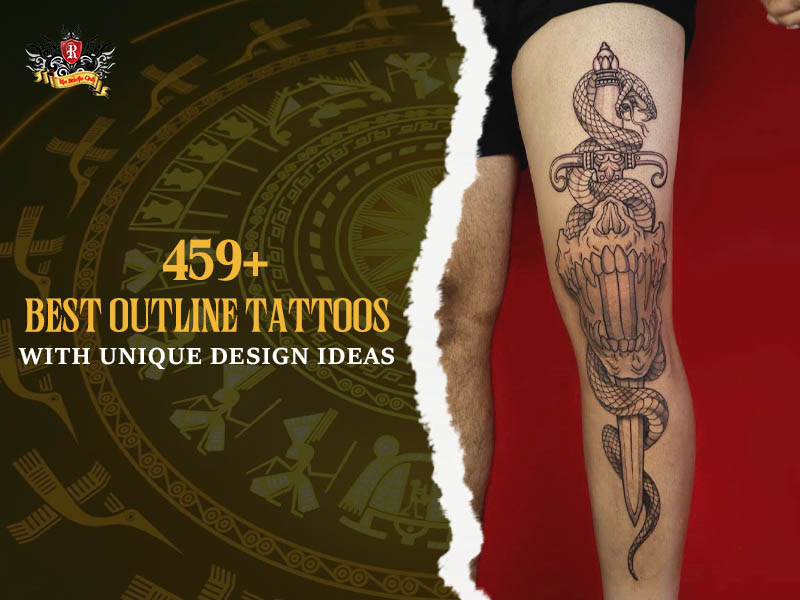 A minimalist collection of outline tattoos showcasing unique design ideas at Rio Tattoo Studio.