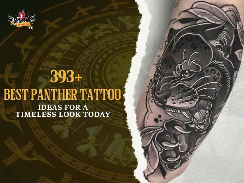 Minimalist sharp black panther tattoo design showcasing professional body art at Rio Tattoo Studio.