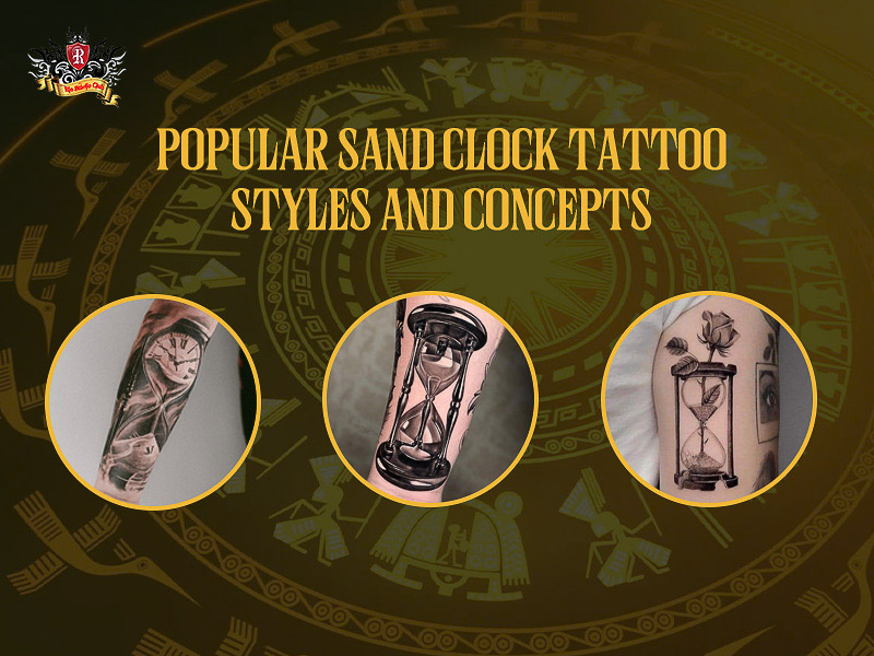Popular sand clock tattoo styles and concepts.