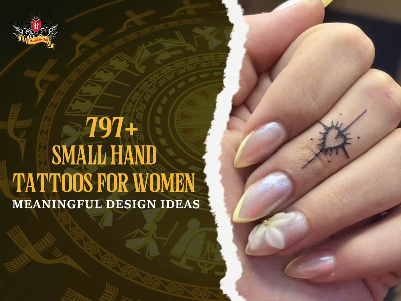 Elegant small hand tattoos on a female foreign tourist close up film style shot at Rio Tattoo Studio.