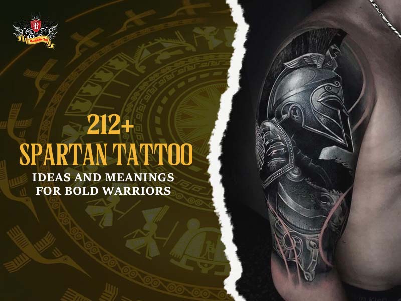Close up HD view of a sharp realism spartan tattoo with high contrast ink details at Rio Tattoo Studio.