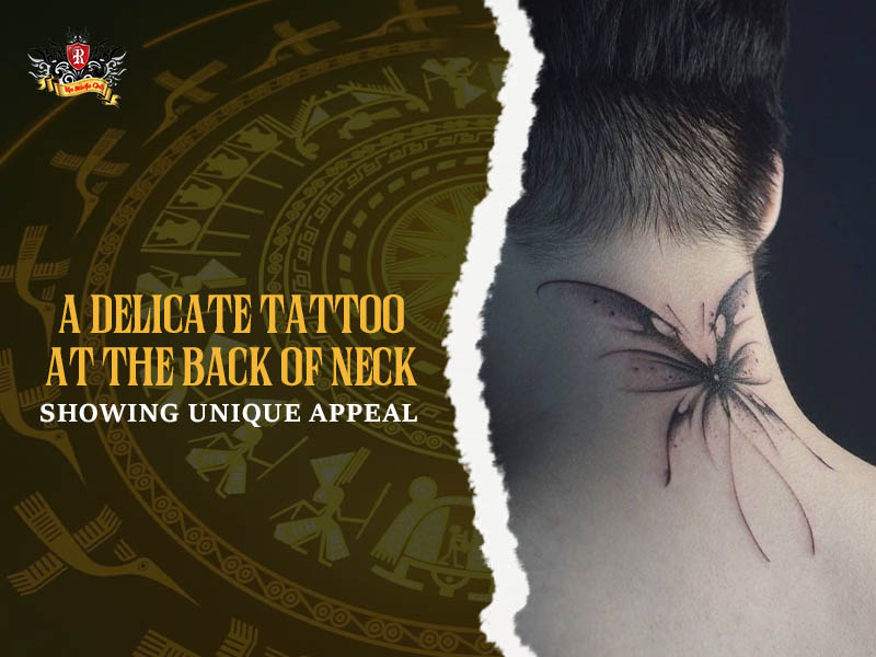 Delicate ink under the hairline showing tattoos for the back of the neck with unique appeal at Rio Tattoo Studio.