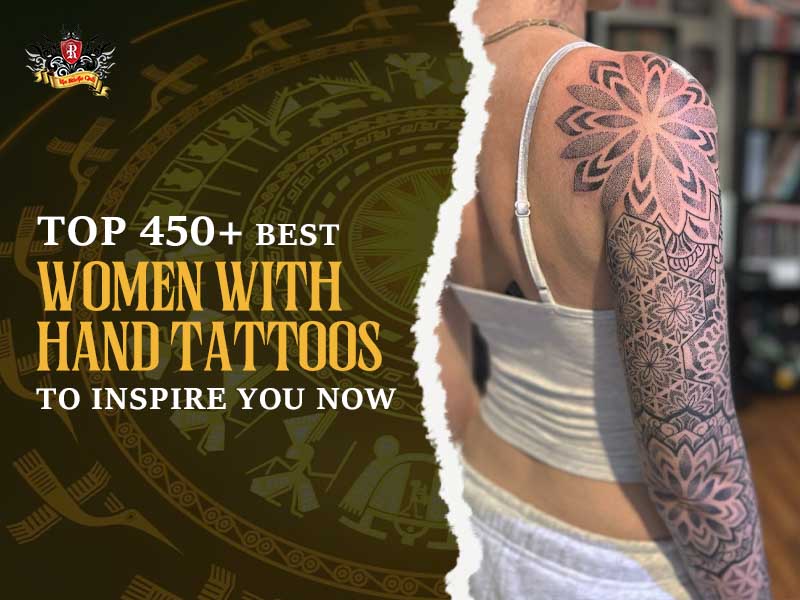 Close-up of a female client's hands featuring sharp and detailed mandala artwork on the skin.