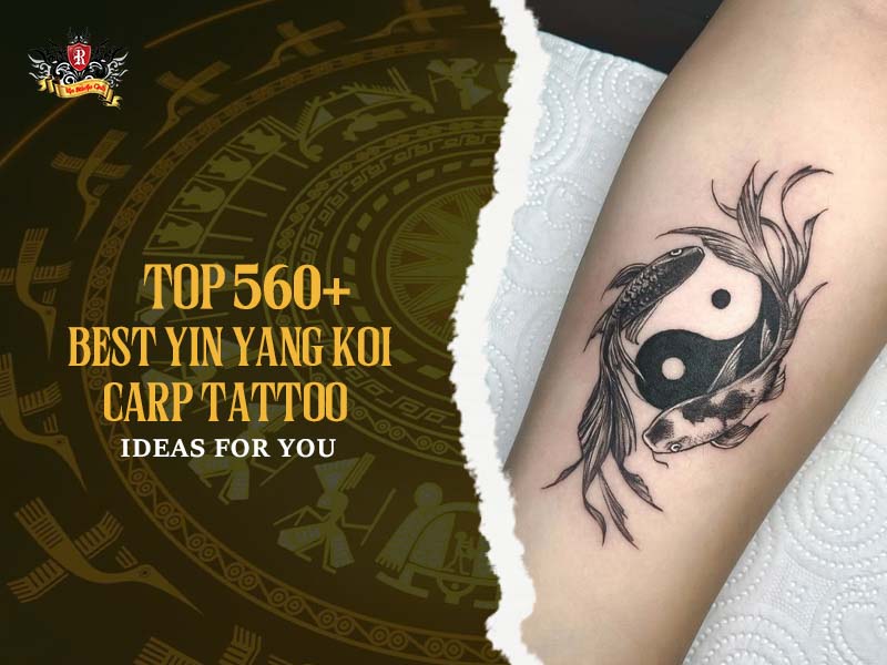 Detailed yin yang koi carp tattoo on a Western client back with artistic studio lighting at Rio Tattoo Studio.