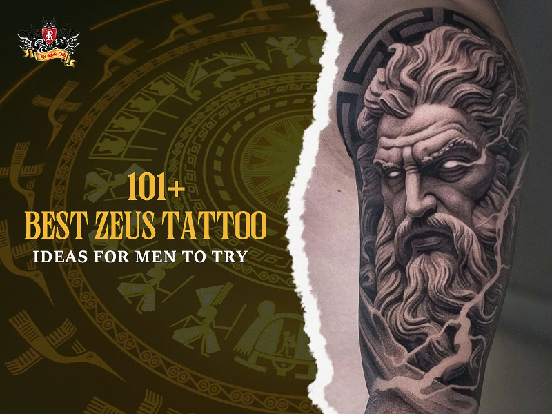 Realistic Zeus tattoo for men design.